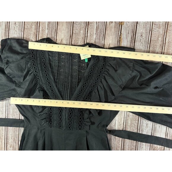 Farm Rio Lace And Ruffles Jumpsuit Size S Color Black NWT mspr $250 - Picture 5 of 7